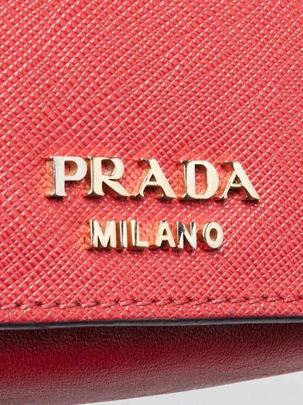 Prada Fuoco Saffiano and Soft Lux Leather Envelope Chain Bag - Picture 7 of 9